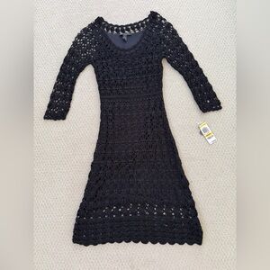 I.N.C. Black Crochet Knit Dress